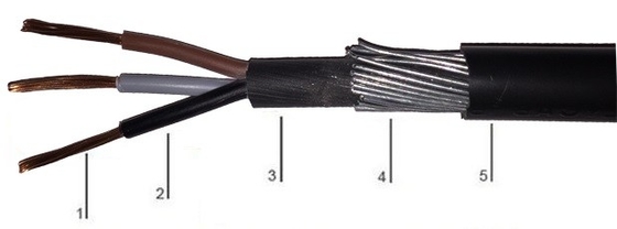 КИТАЙ 0.6 / изолированные кабели 1 ПВК проводника меди кВ с гальванизированным силовым кабелем стального провода бронированным поставщик